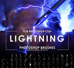 PS笔刷－50个高清的闪电效果：Lightning Photoshop Brushes